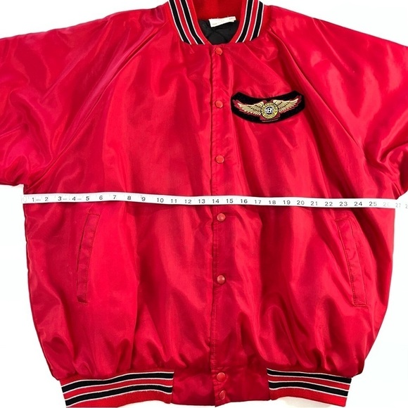 Vtg Harley Davidson Owners Group Red Bomber Nylon Jacket Made In USA Sz XXL - Picture 7 of 11